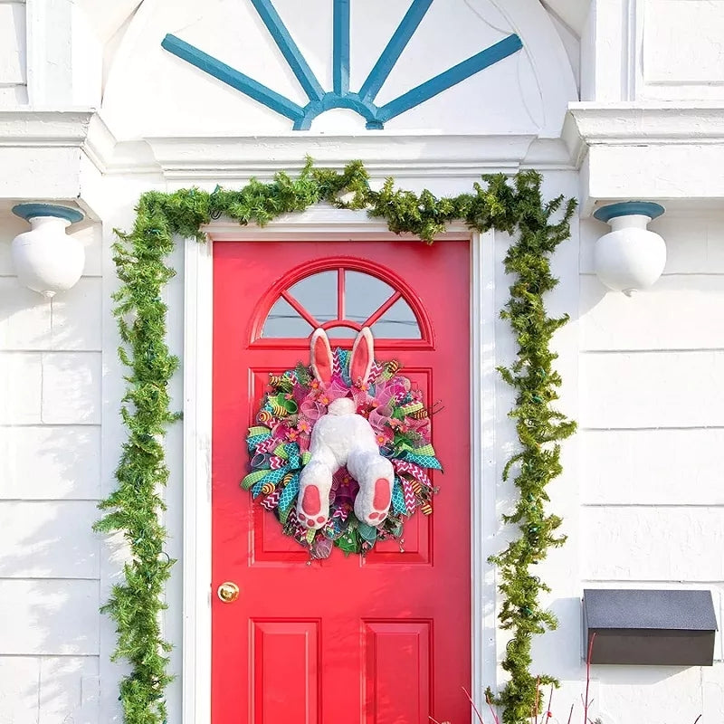 🐰 Easter bunny wreath for the front door. 💐