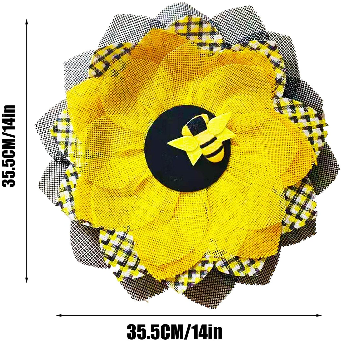 Artificial Sunflower Wreath Bee Sunflower Wreaths Spring Summer Wreath Decor