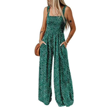 🏖️Summer Hot Sale 49% OFF🌼Women's Casual Print Sleeveless Overalls Jumpsuits