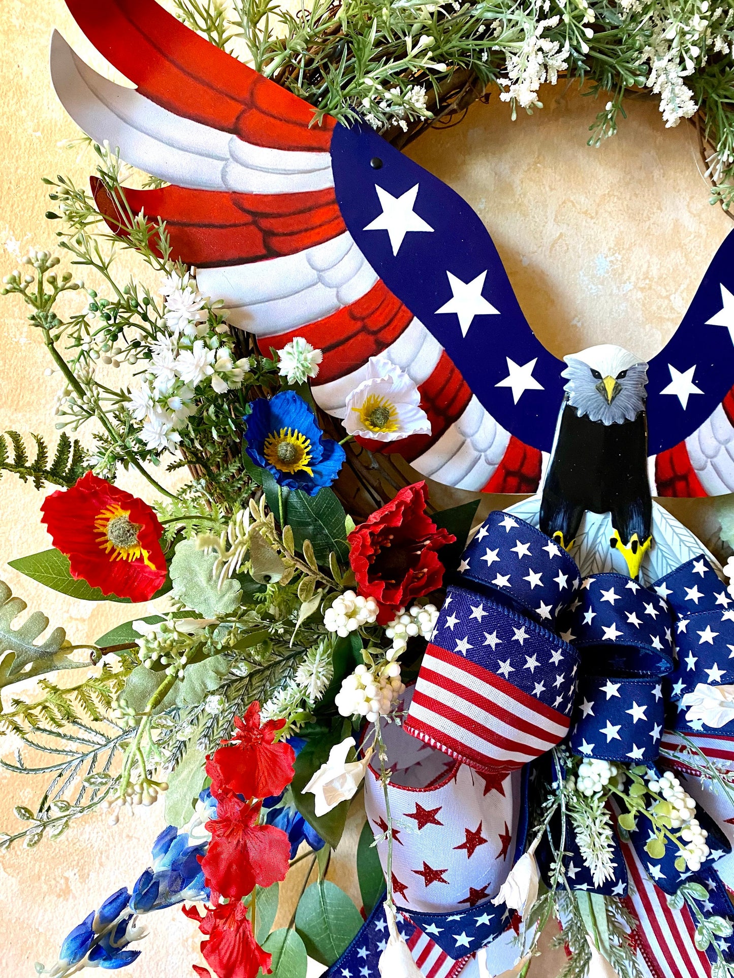 Eagle Wreath for front Door American Eagle Wreath, Summer Patriotic Wreath