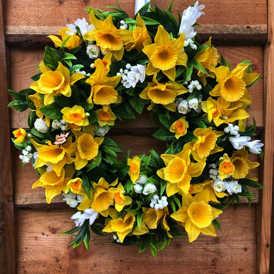 Easter Spring Yellow Daffodil Wreath-❤️like real flowers