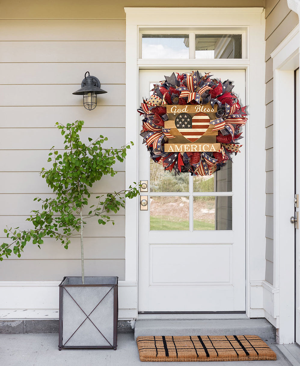 NEW Rustic Patriotic Door Wreath