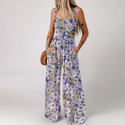 🏖️Summer Hot Sale 49% OFF🌼Women's Casual Print Sleeveless Overalls Jumpsuits