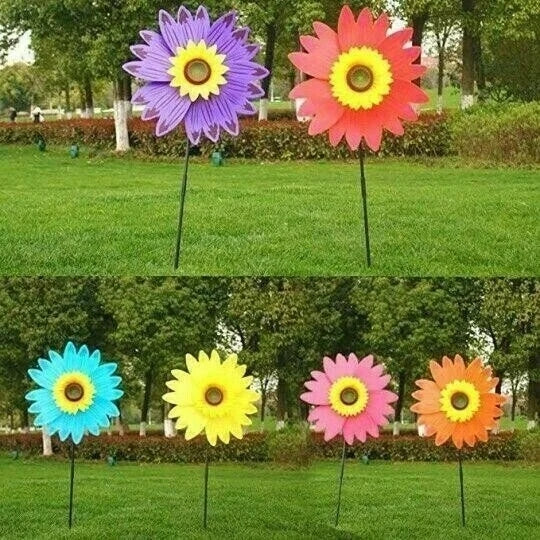 Sunflower windmill-for Decoration Outside Yard Garden Lawn