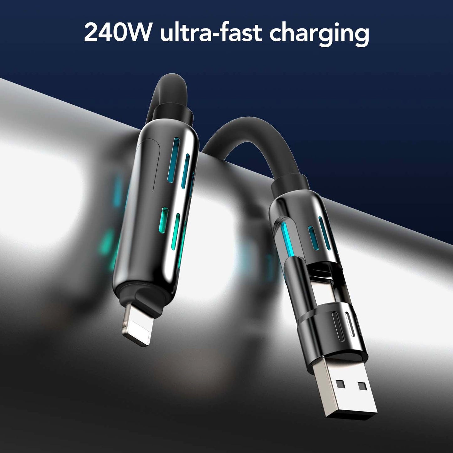 🔥FACTORY DIRECT SALE -60% OFF⏰ 4-in-1 USB Charging Cable fast charging MAX 240W