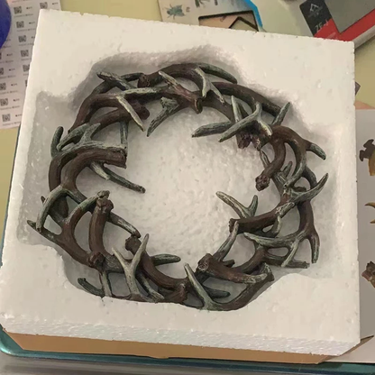 Rustic Farmhouse Antler Wreath
