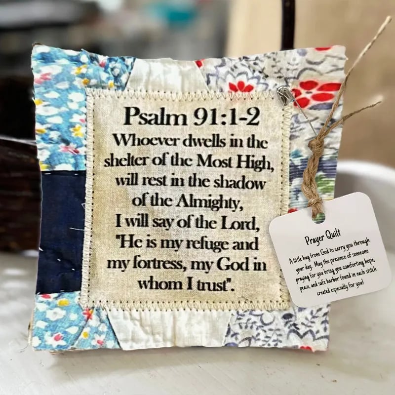 ✝️Best Encouraged And Blessed Gift-Prayer Quilt with cross inside