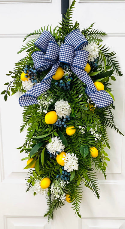 Lemon Blueberry and  Fern Swag