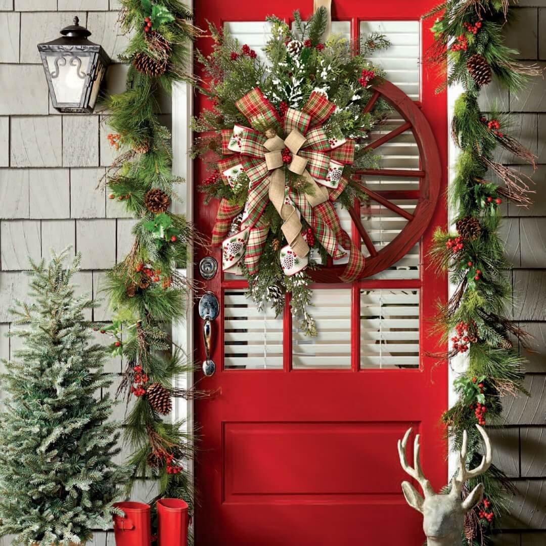 Winter Wreath-Farmhouse Wagon Wheel