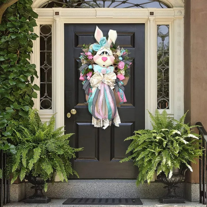 Easter Wreath for Front Door - Easter Bunny