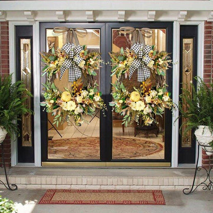 Pumpkin wreath with bow