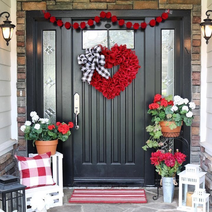 I 💝 YOU -Burlap Valentine's Day Wreath💏
