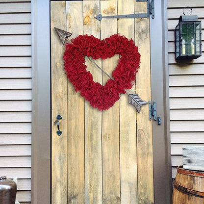 💘Best Seller Large Ruffled Romance Heart shaped wreath with large arrow💘