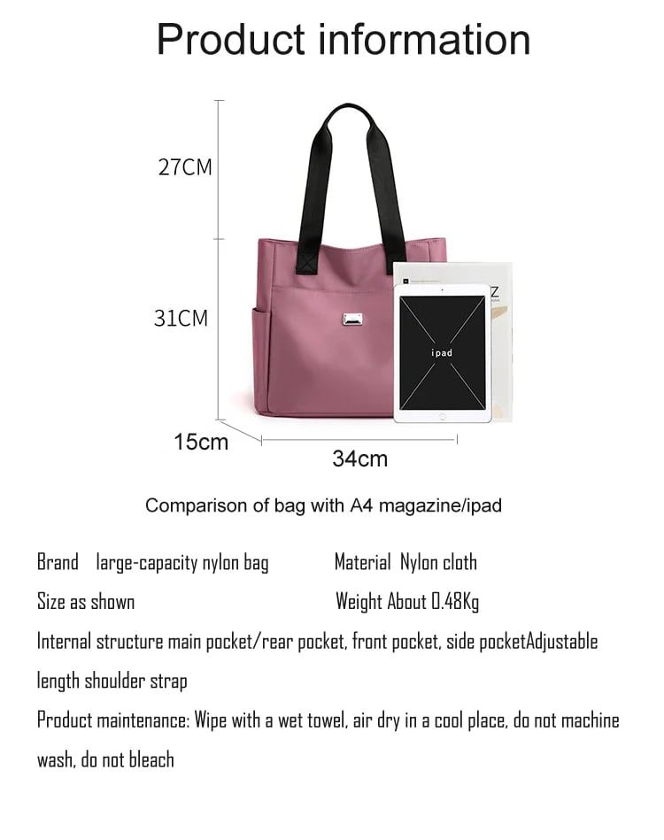 🔥Large Capacity Water Repellent Multi Pocket  Shoulder Bag👜