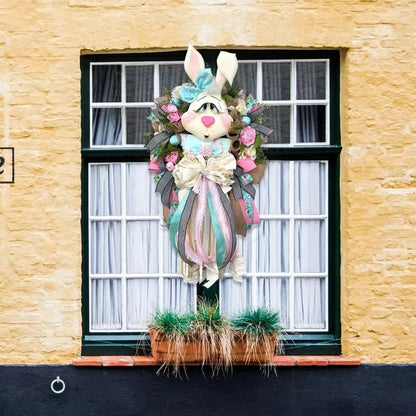 Easter Wreath for Front Door - Easter Bunny