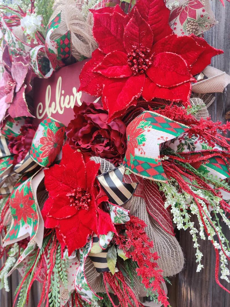 Christmas Poinsettia Wreath