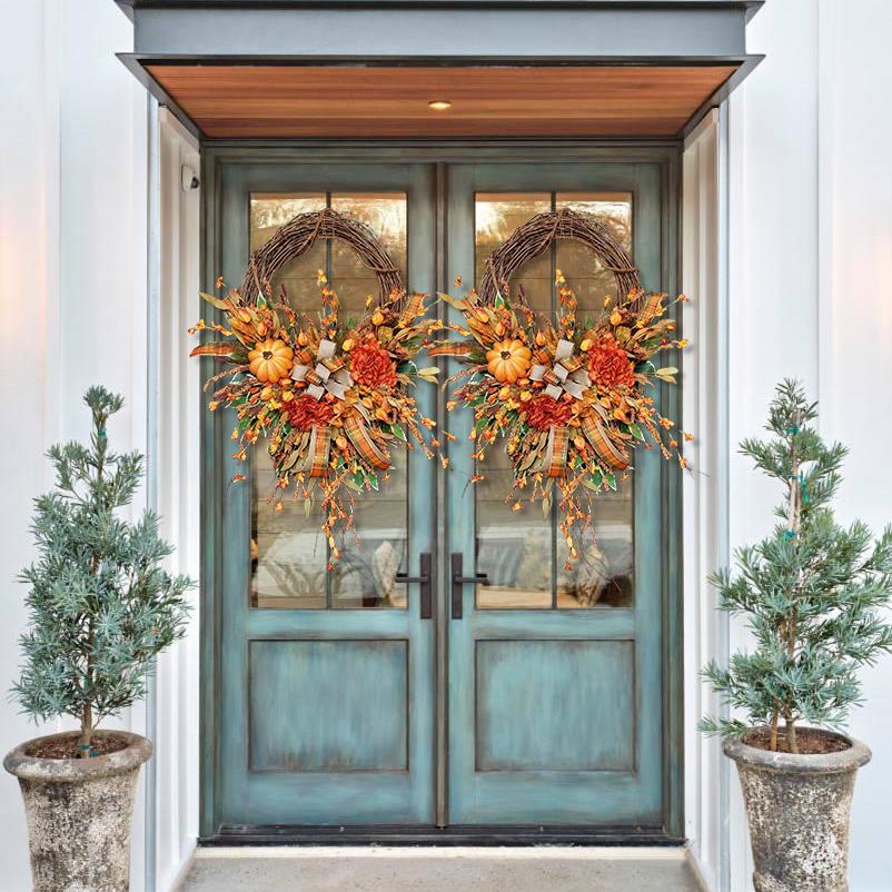Farmhouse Pumpkin Grapevine Wreath