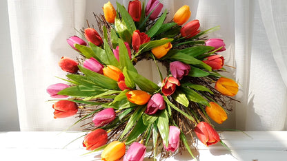 💐Bright Spring Tulip Wreath