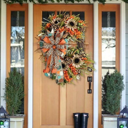 🍁Leopard Sunflower Wreath-Rustic Grapevine Home Decor