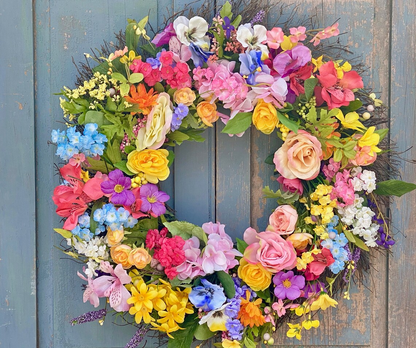 Rainbow Hydrangea Wreath