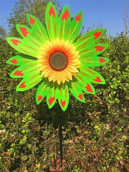 Sunflower windmill-for Decoration Outside Yard Garden Lawn