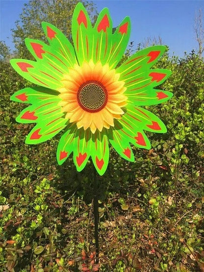 Sunflower windmill-for Decoration Outside Yard Garden Lawn