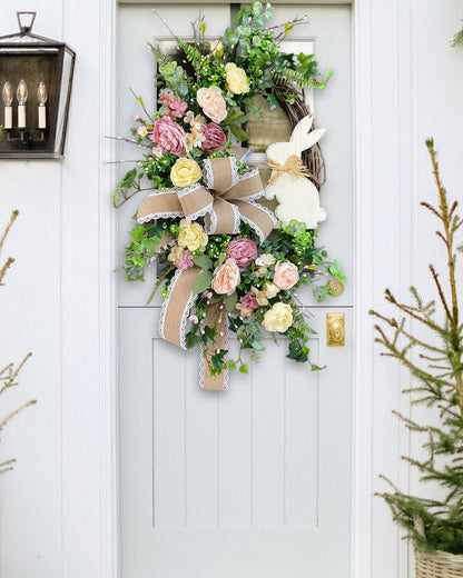 🥕Rustic Bunny Wreath|Spring Wreaths for Front Door