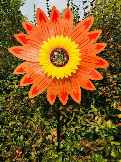 Sunflower windmill-for Decoration Outside Yard Garden Lawn
