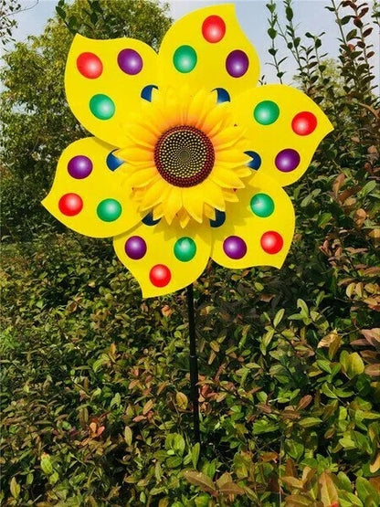 Sunflower windmill-for Decoration Outside Yard Garden Lawn