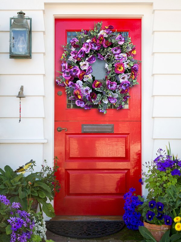 🌸Pansy Wreaths 🌸- Spring Wreath for Front Door