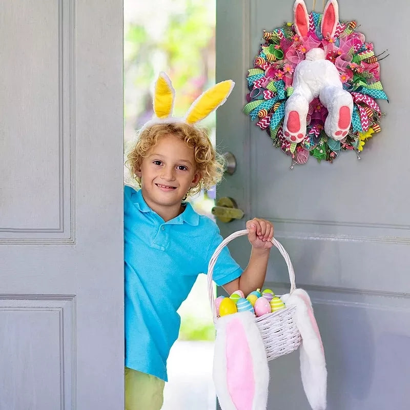 🐰 Easter bunny wreath for the front door. 💐