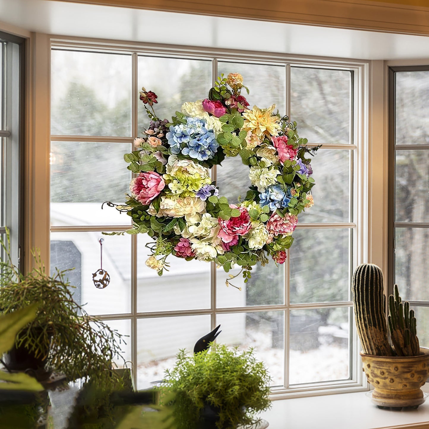 Rainbow Hydrangea Wreath
