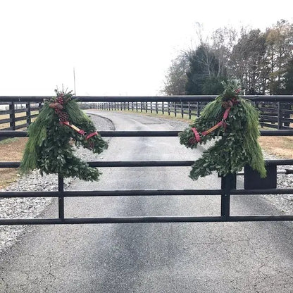 Farmhouse Double Horse Head Christmas Wreath