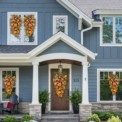 Large Fall Pumpkin Wreath-Year Round Wreath