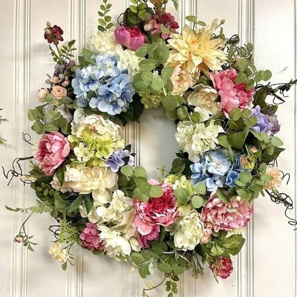 Rainbow Hydrangea Wreath