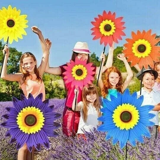 Sunflower windmill-for Decoration Outside Yard Garden Lawn