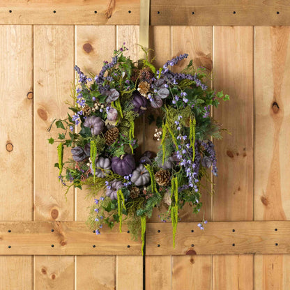 Halloween Autumn Winter Purple Pumpkin Wreath