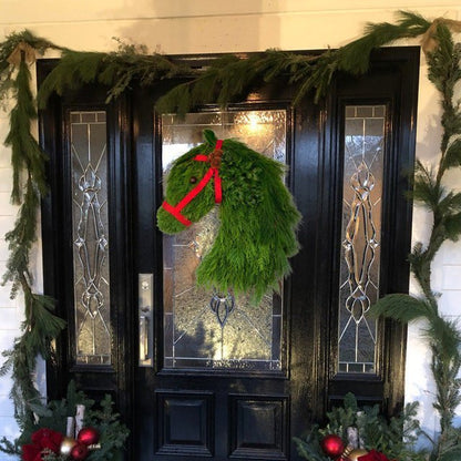 Farmhouse Double Horse Head Christmas Wreath