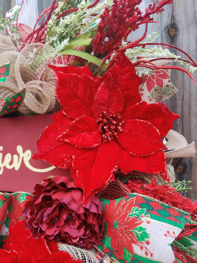 Christmas Poinsettia Wreath