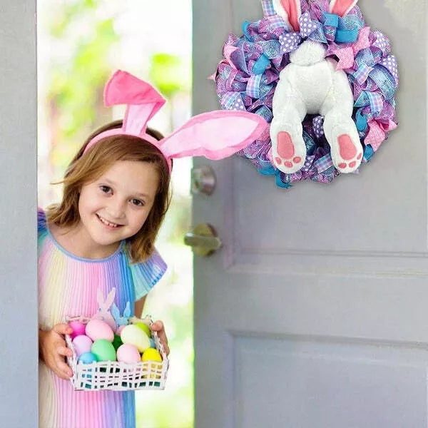🐰 Easter bunny wreath for the front door. 💐