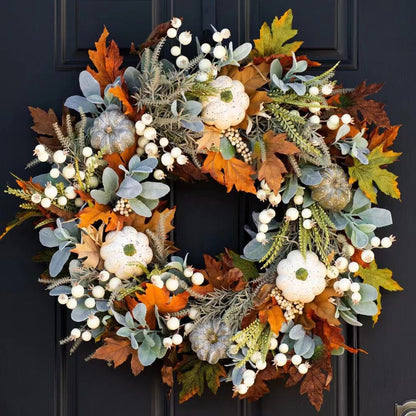 White Pumpkins Ranunculus Wreath (50% discount)