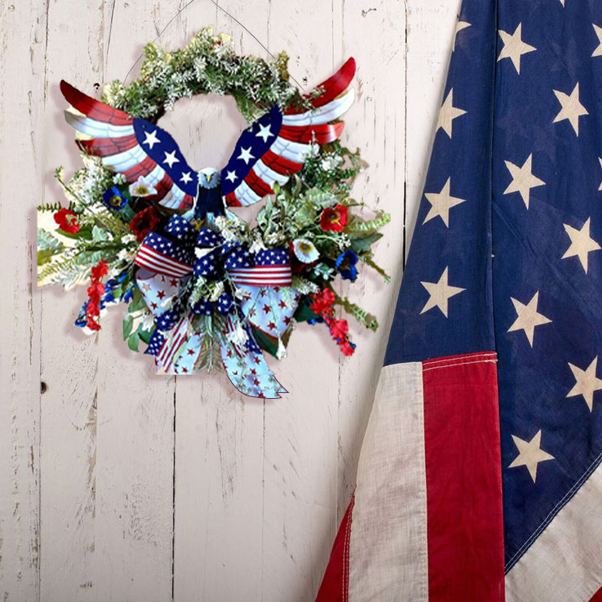 Eagle Wreath for front Door American Eagle Wreath, Summer Patriotic Wreath