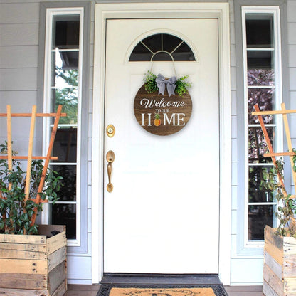 💐🎉 Interchangeable Welcome to Our Home Wood Round Wreath