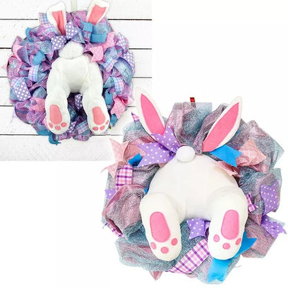 🐰 Easter bunny wreath for the front door. 💐