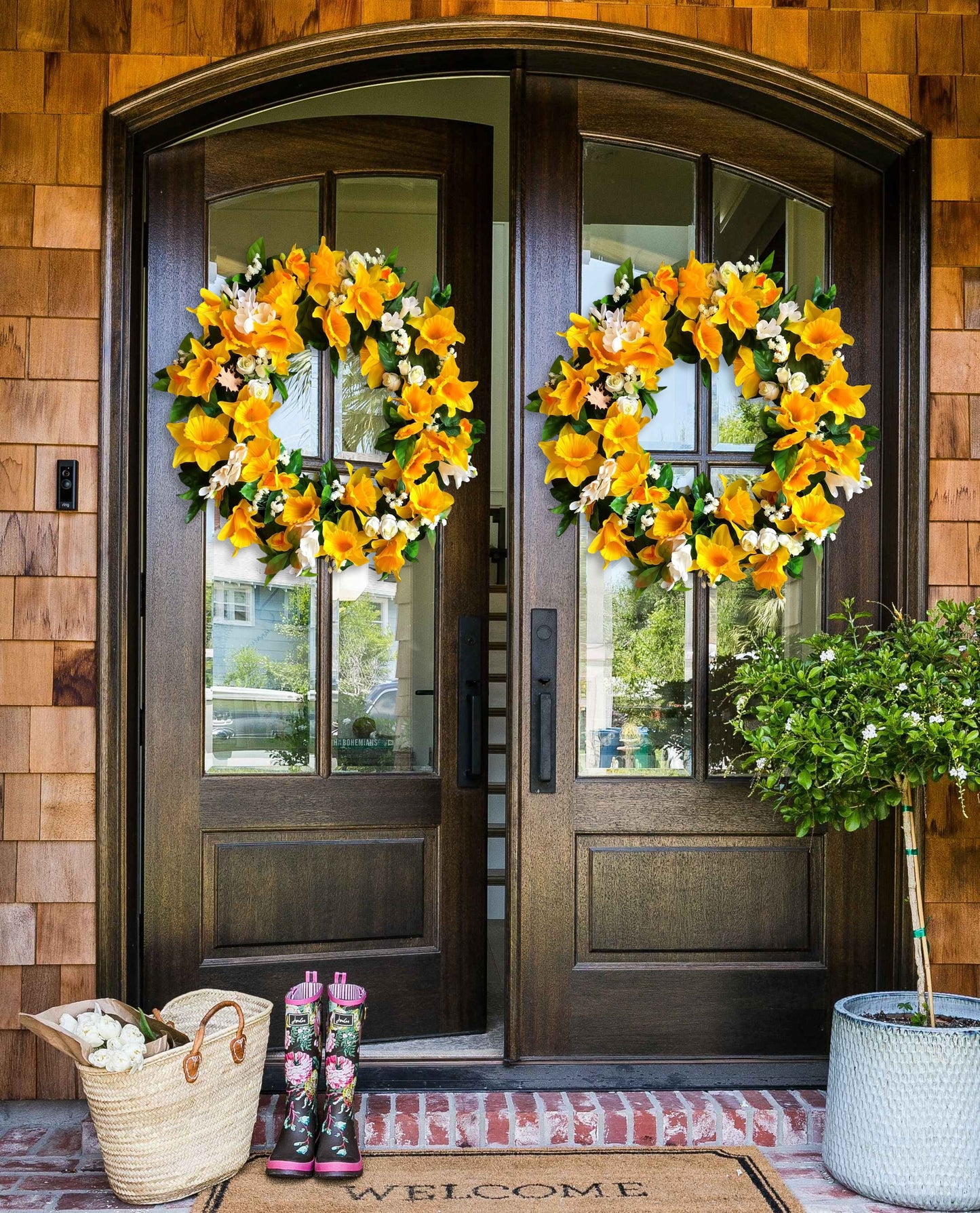 Easter Spring Yellow Daffodil Wreath-❤️like real flowers