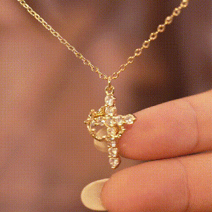(🔥Last Day Promotion-49%OFF)💫Never Falling Crown Cross Necklace👑