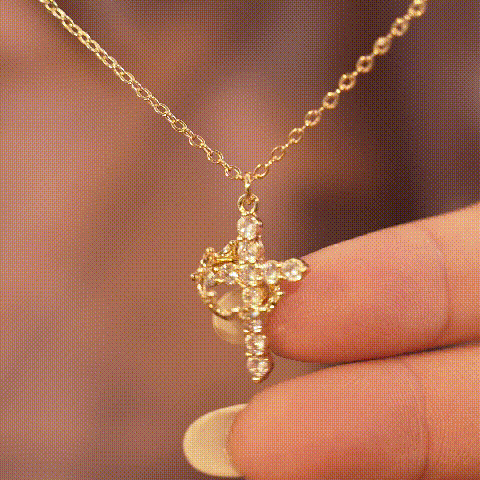 (🔥Last Day Promotion-49%OFF)💫Never Falling Crown Cross Necklace👑