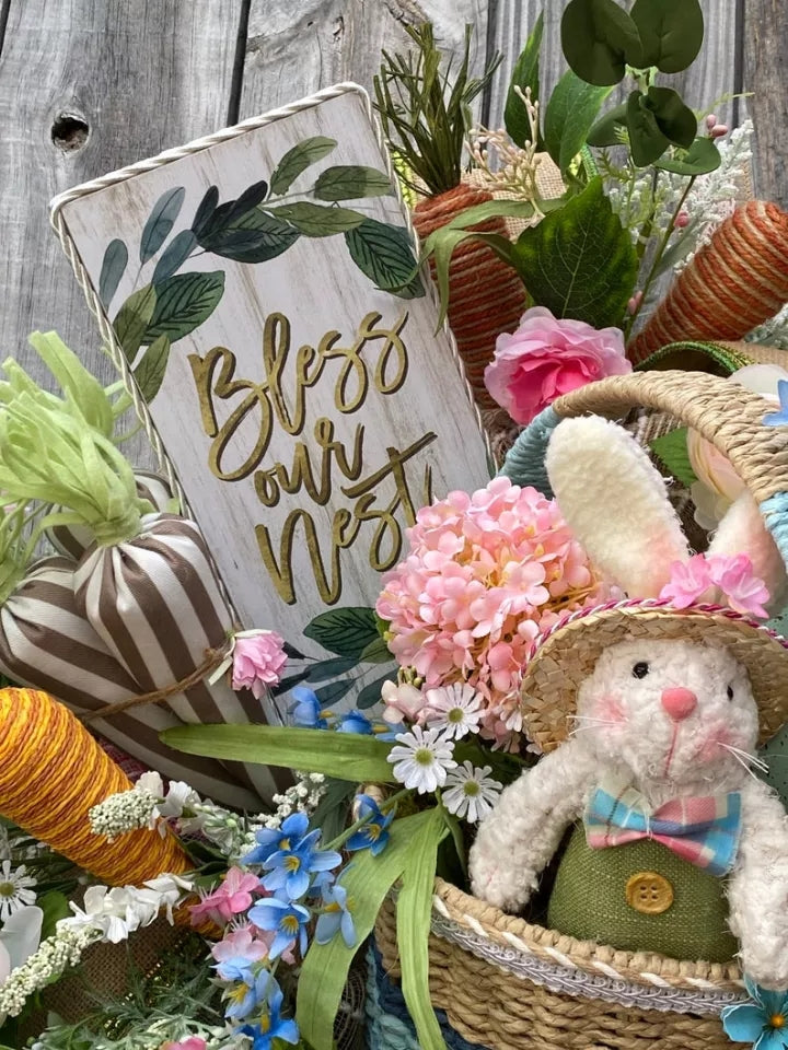 2022 New Easter Decoration - Easter Bunny Wreath For Front Door
