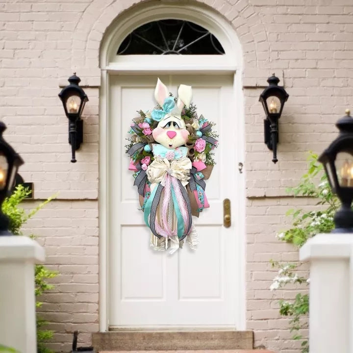 Easter Wreath for Front Door - Easter Bunny