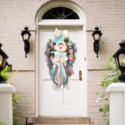 Easter Wreath for Front Door - Easter Bunny